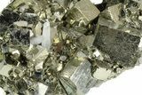 Gleaming Pyrite Crystal Cluster with Quartz Crystals - Peru #350805-2